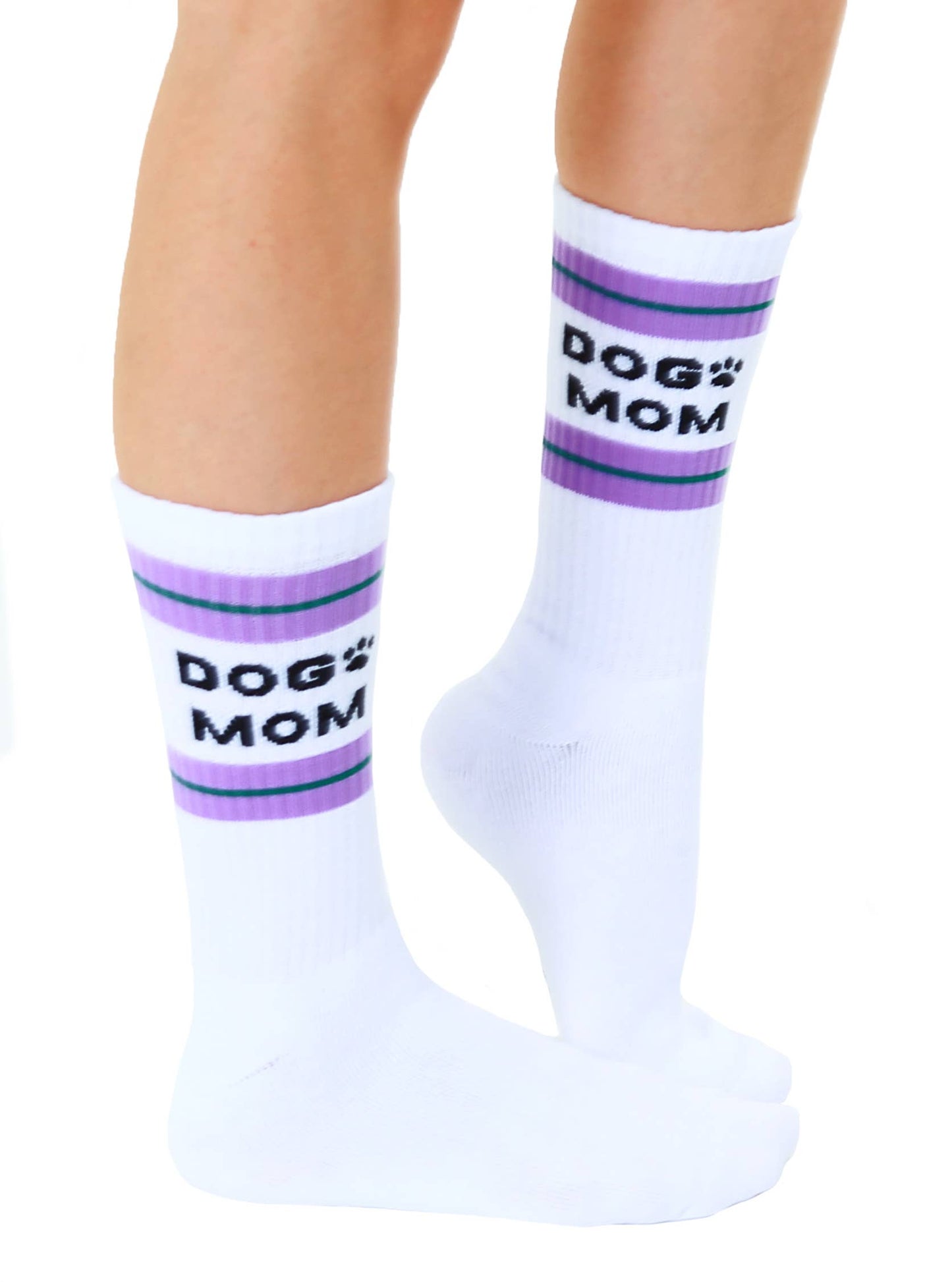 "Dog Mom" Classic Crew Socks
