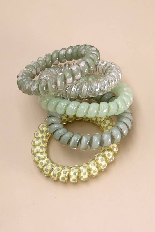 Mixed Pattern Spiral Hair Ties