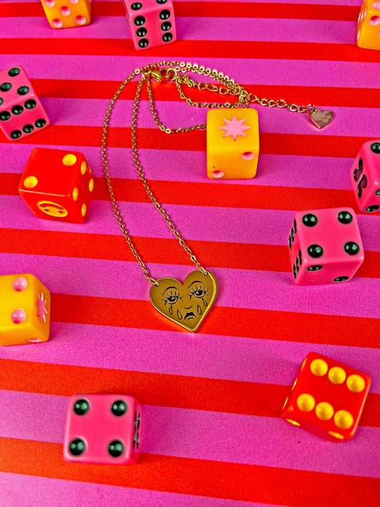 Crying Heart Necklace - Gold
