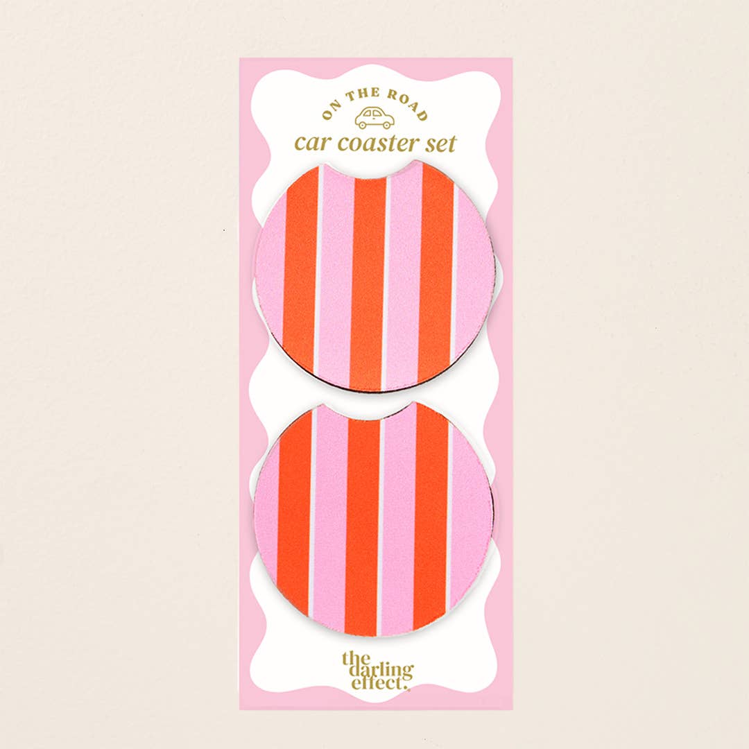 Sicily Stripes Car Coaster Set