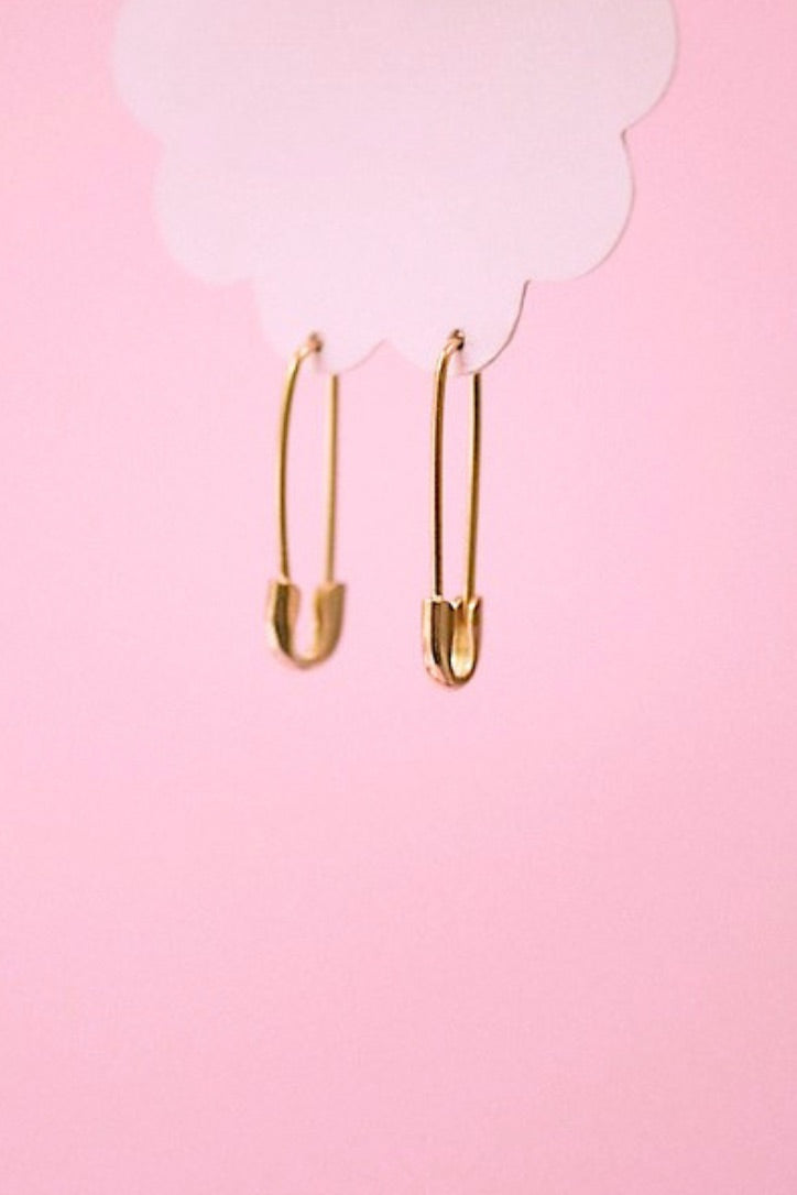 Safety Pin Earrings (Gold + Silver)