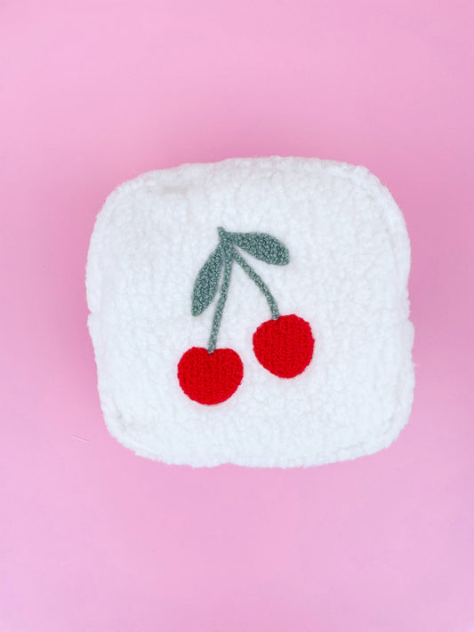 Cherry Teddy Cosmetic Zipper Bag