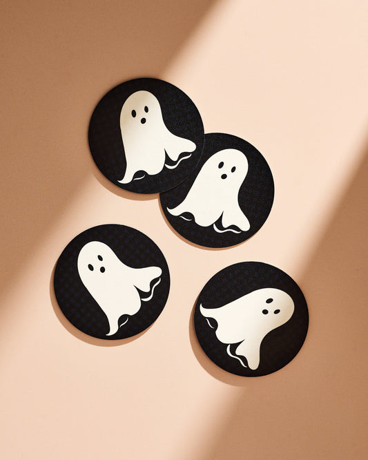 Spooky Ghost Coasters - Set of 4