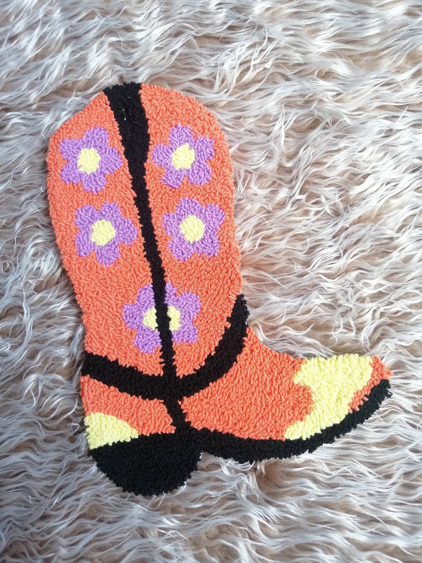 Cowboy Boot Punch Needle Wall Hanging