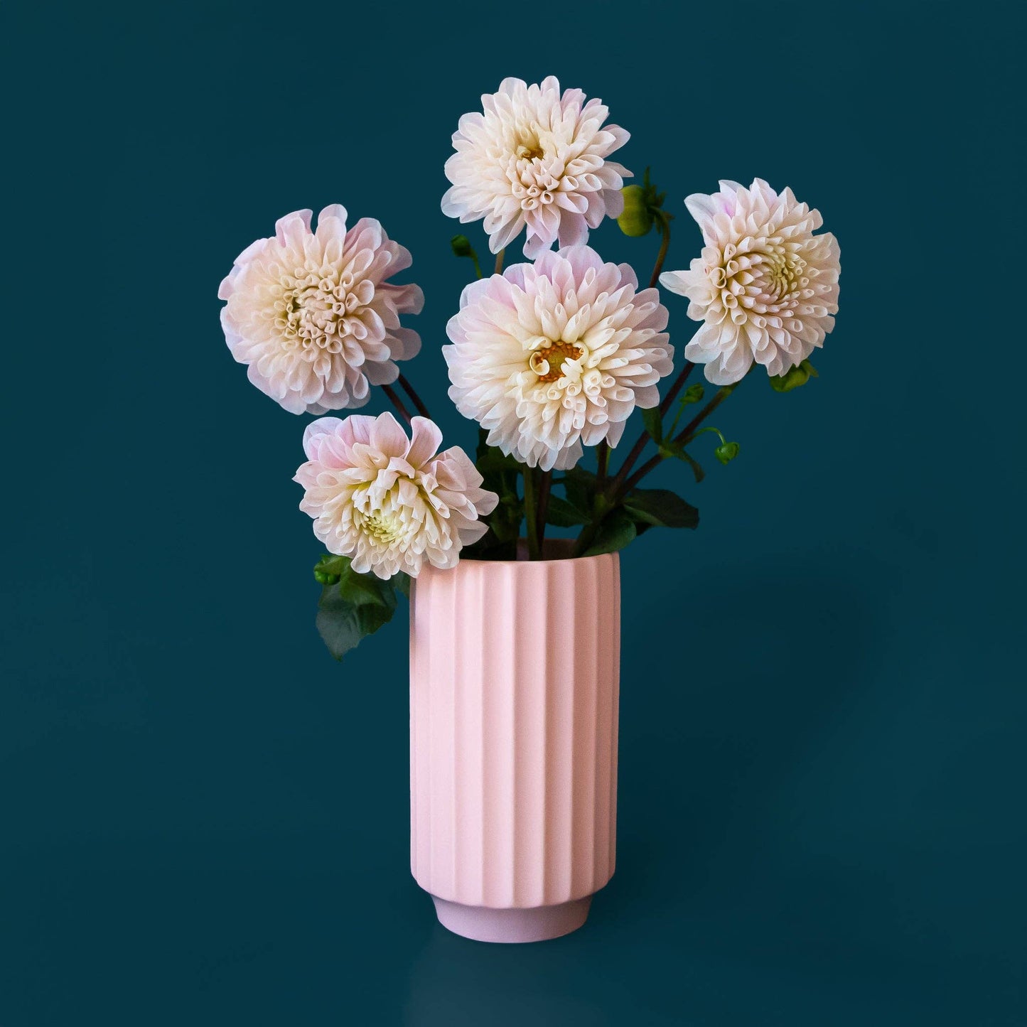 Petal Pink Monroe Ceramic Fluted Vase