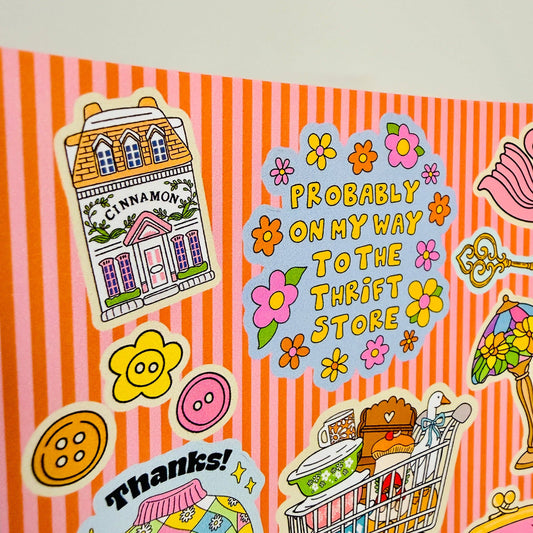Junk Journal Stickers - Thrift Store Lover Minis