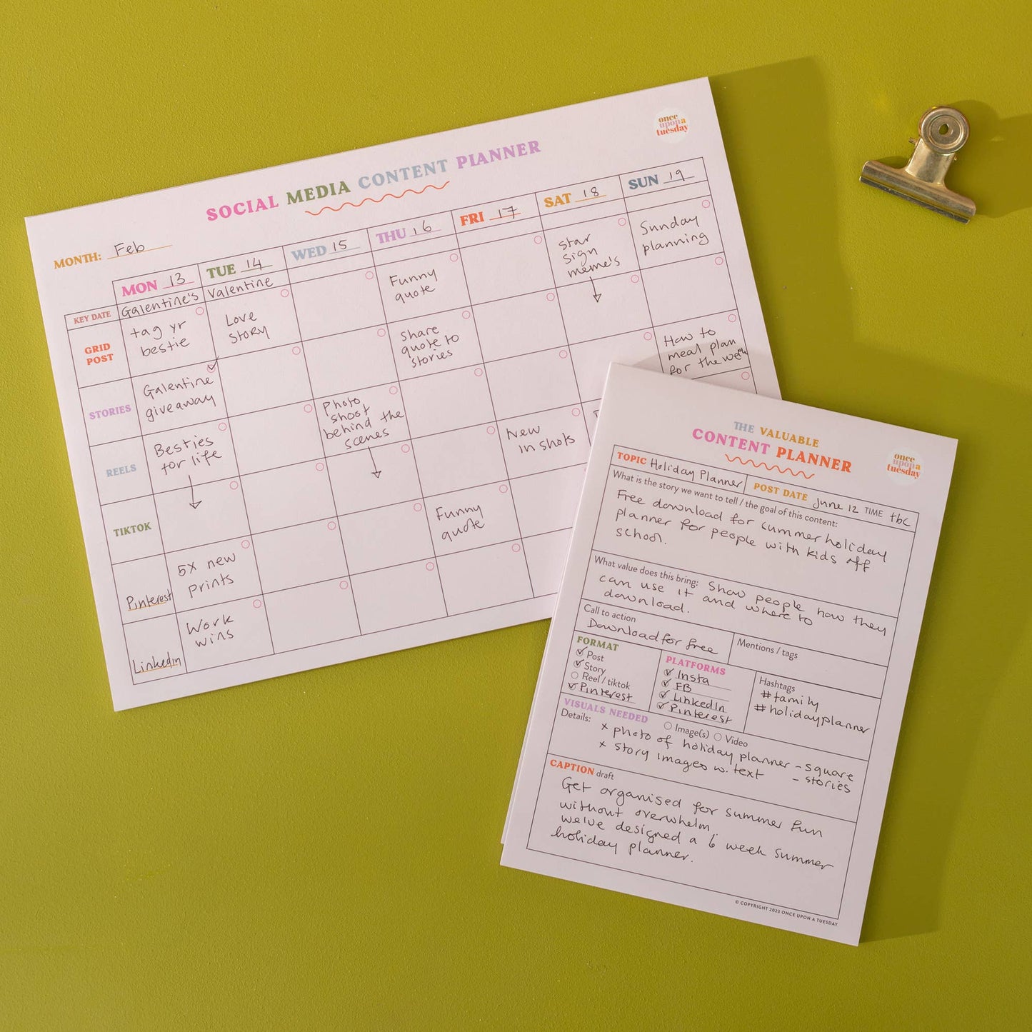 Social Media Content Planning Pad - Colourful