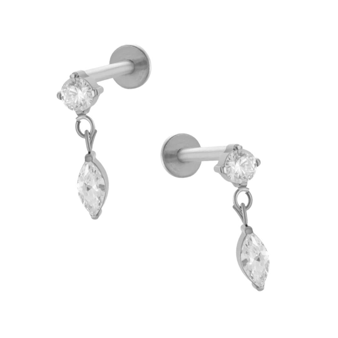 Dew Drop Flat-Back Stud (Single or Pair!)