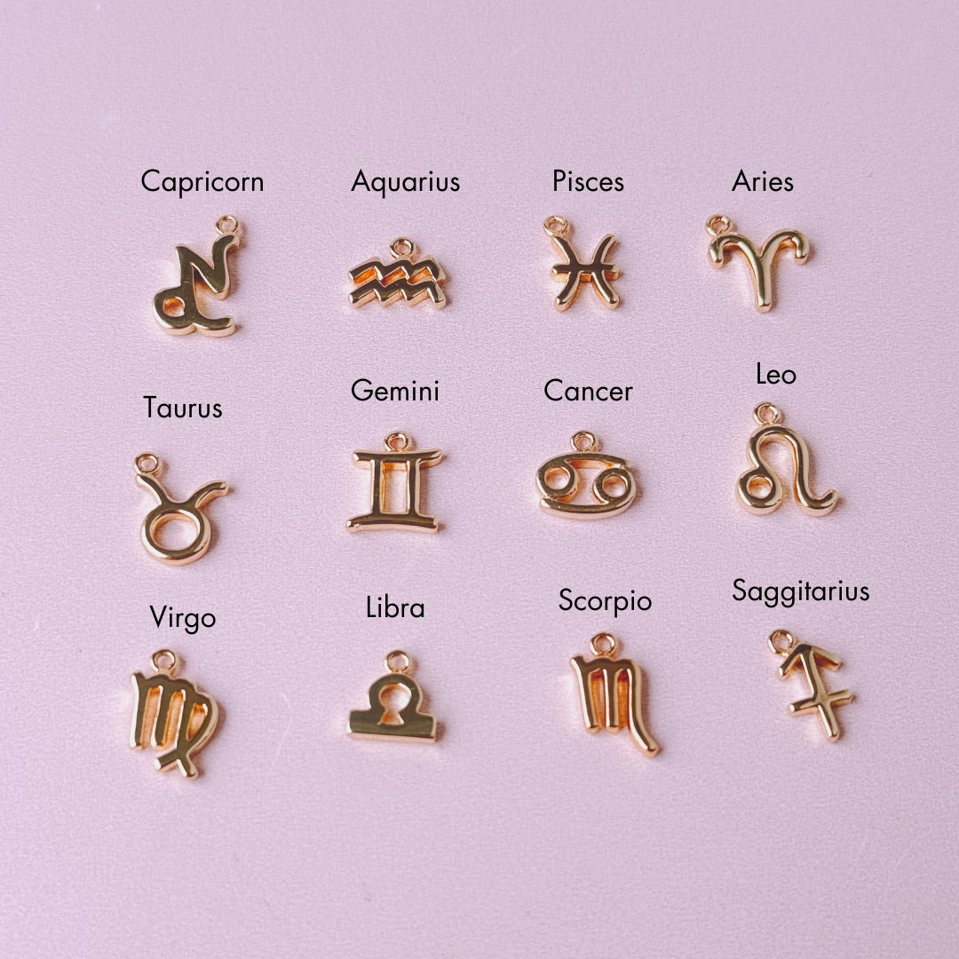 Zodiac Symbol Gold Charm