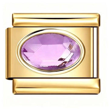 Gold Birthstone Italian Charm