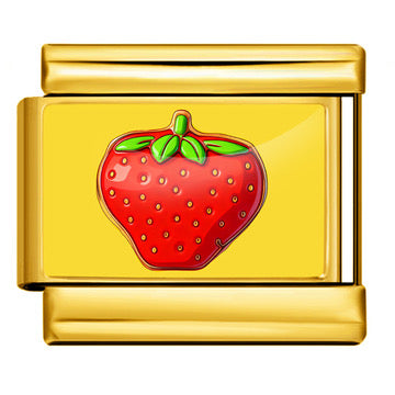 Gold Strawberry Italian Charm