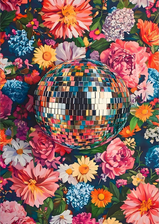 Floral Disco Ball Diamond Painting Art Kit