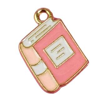 Enamel Book Gold Charm