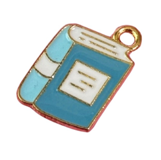 Enamel Book Gold Charm