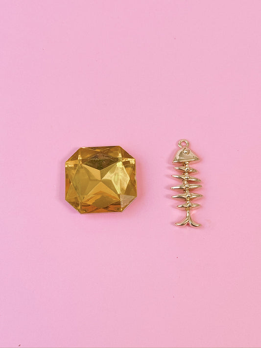 Fish Bones Gold Charm