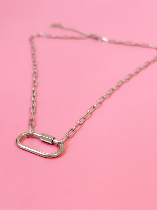 Vixen Silver Carabiner Necklace