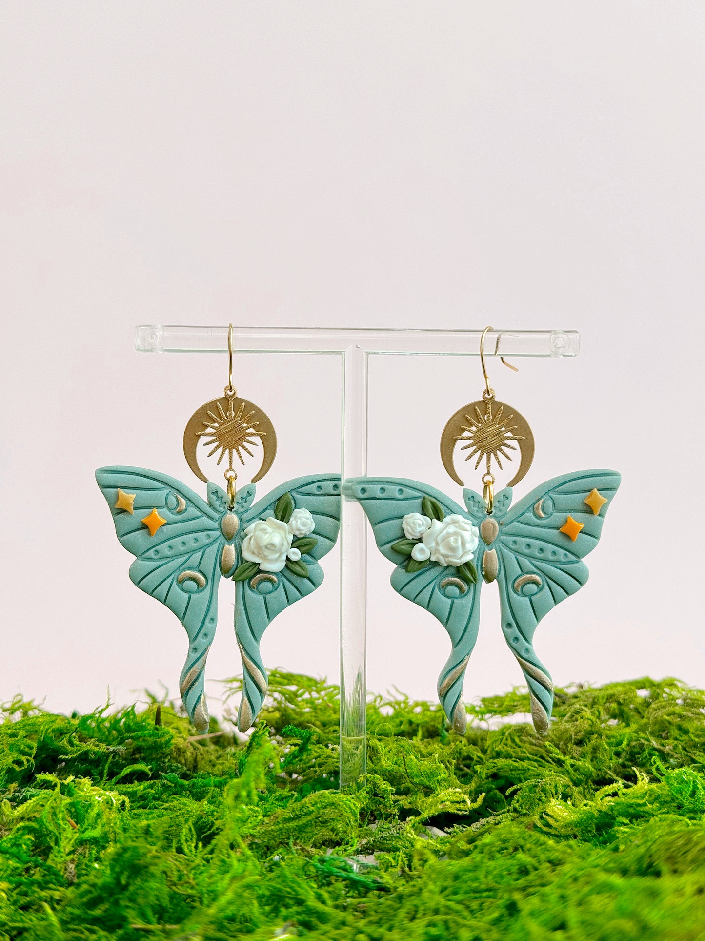 Sky Blue Moth Dangles