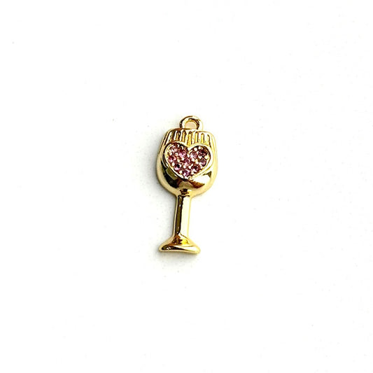 Wine Lover Gold Charm