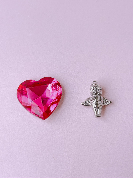 Angel Cherub Silver Charm