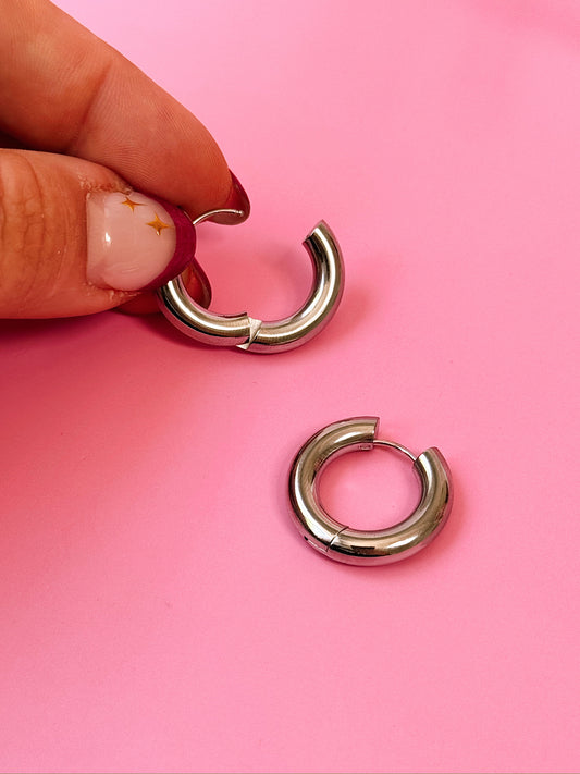 Silver Lavish Hoops