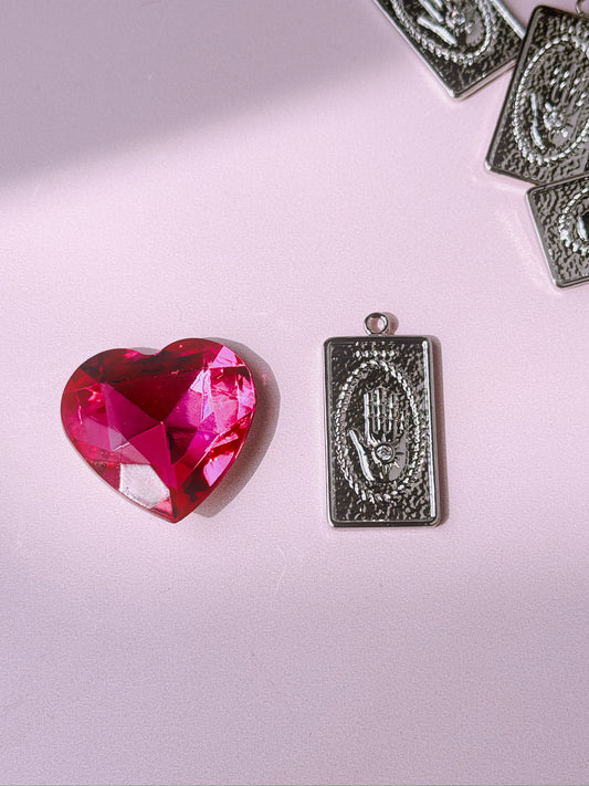 Silver Tarot Card Charm