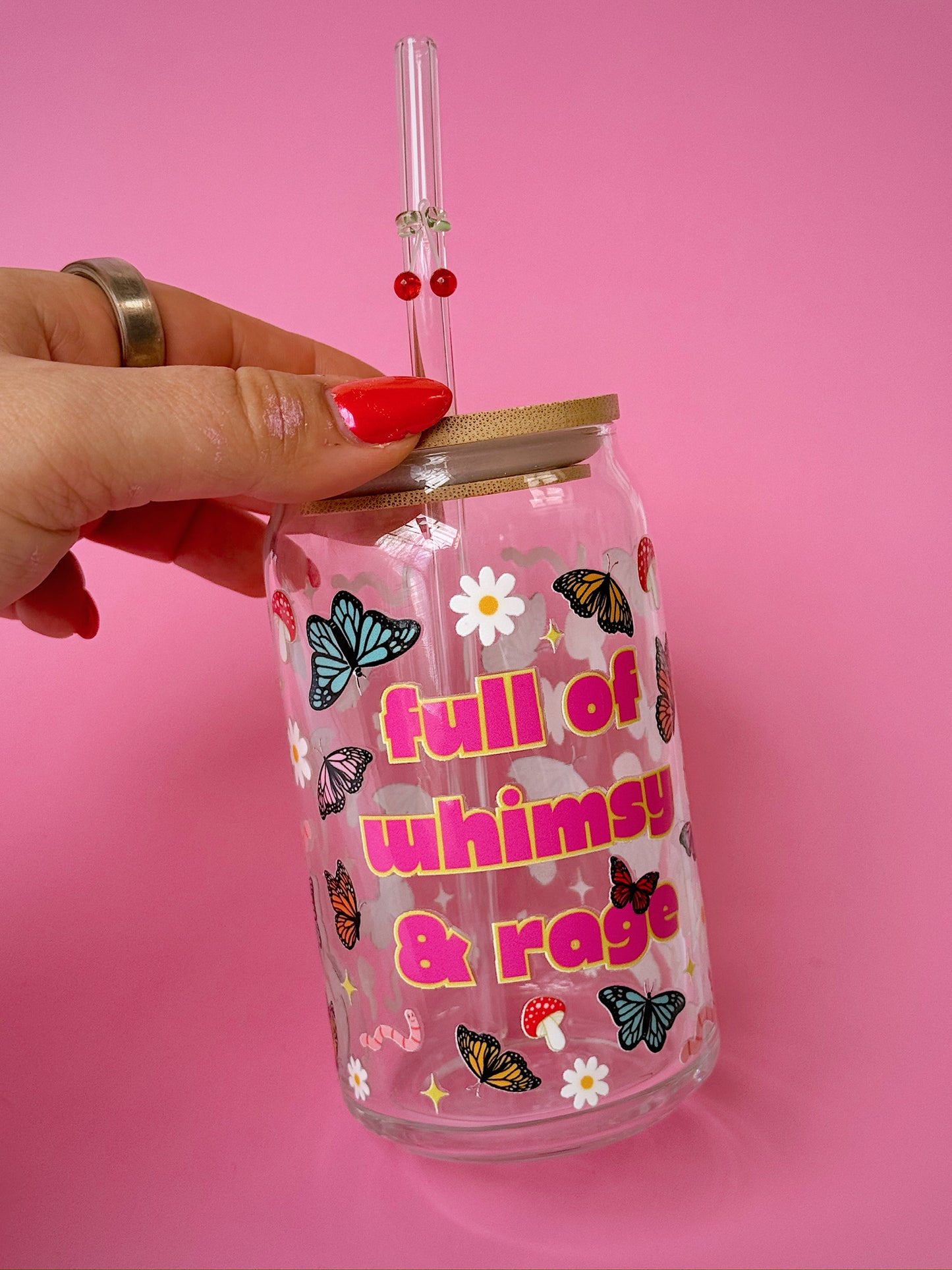 Whimsy & Rage Glass Cup