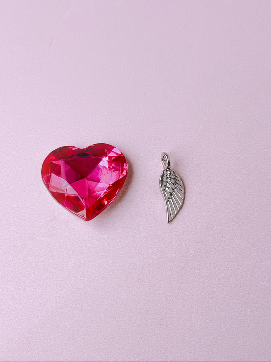 Angel Wing Silver Charm