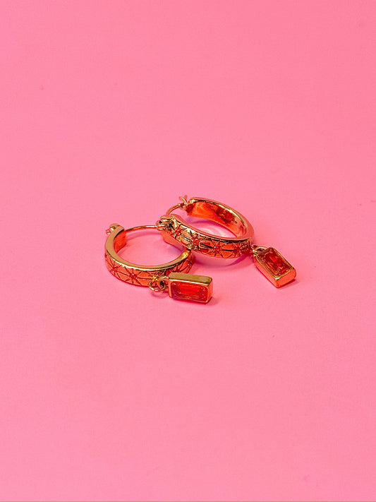 Amber Jewel Hoops