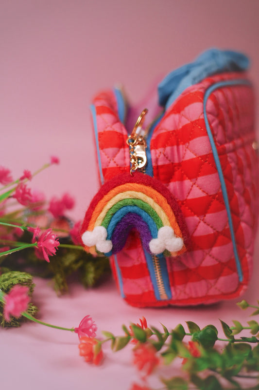 Rainbow Felt Keychain