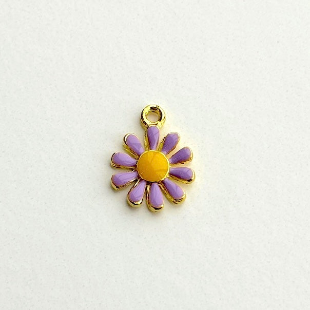 Lavender Flower Power Gold Charm
