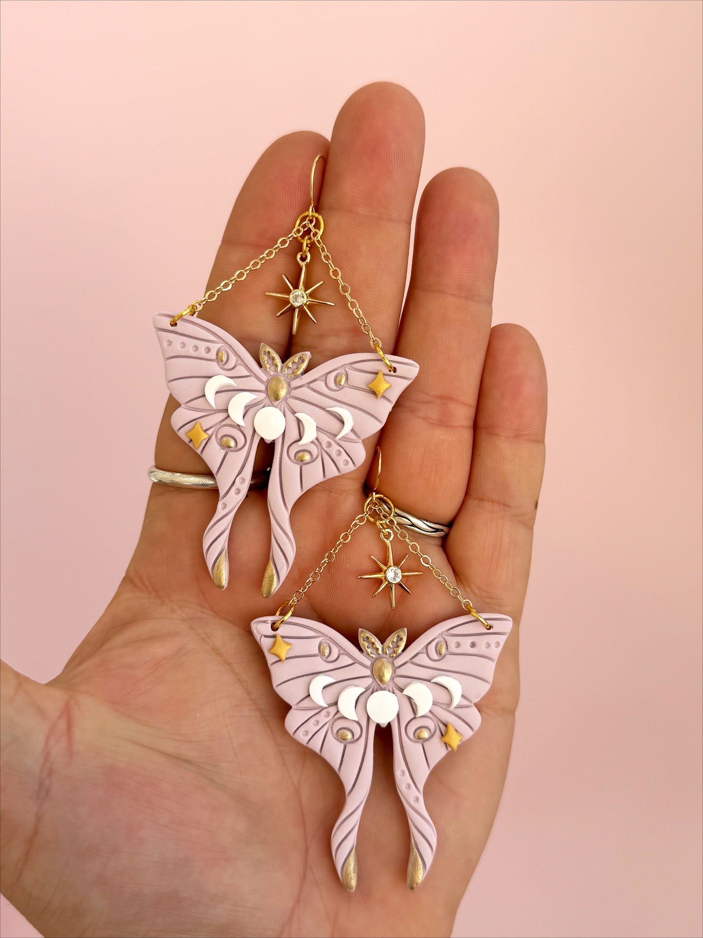 Lavender Moth Dangles