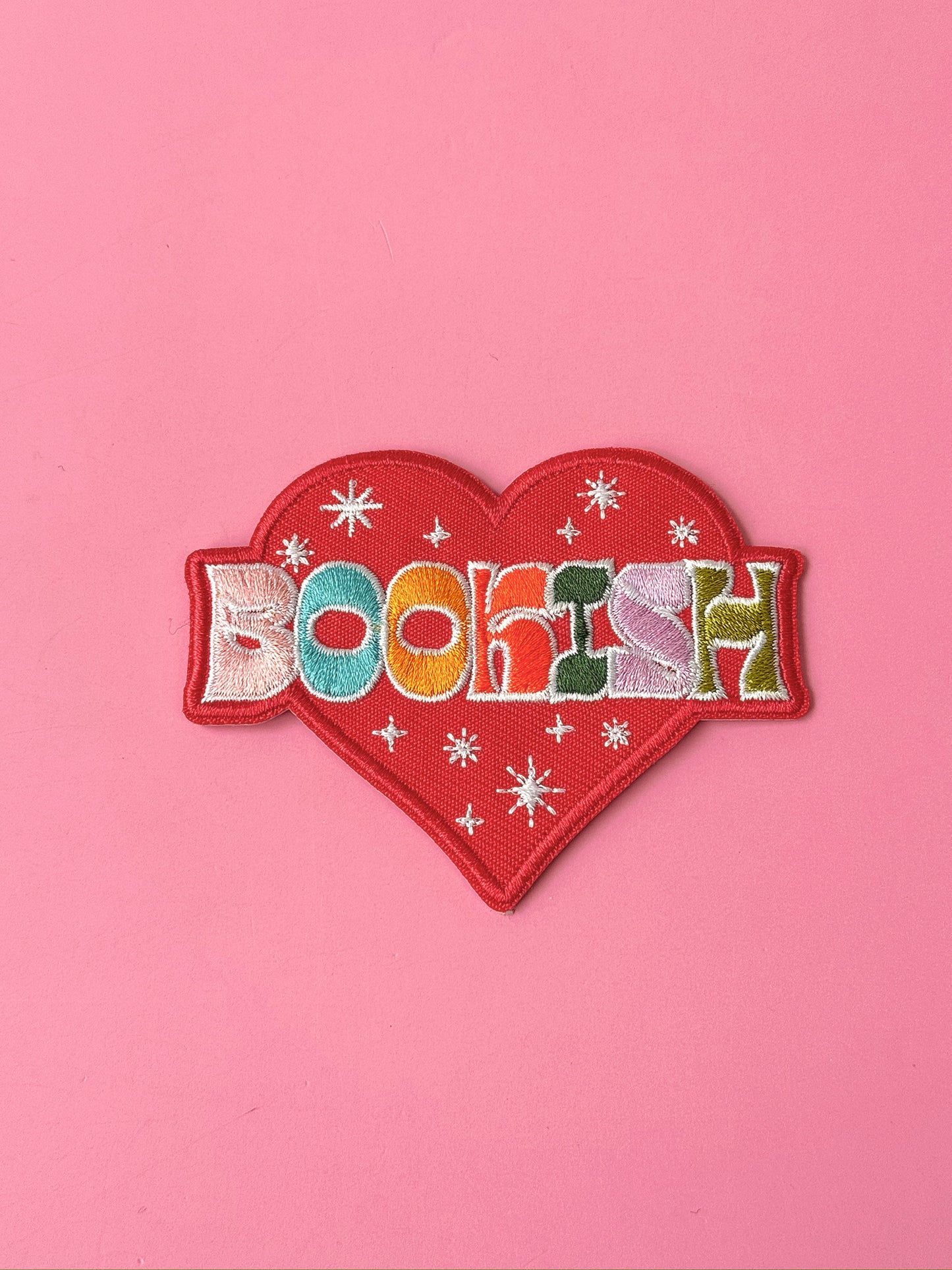 Bookish Heart Iron-On Embroidered Patch