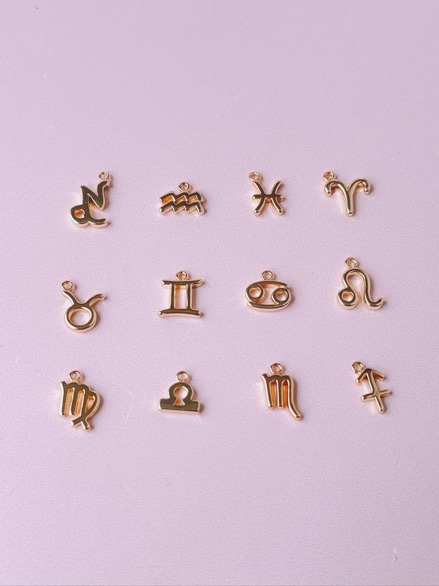 Zodiac Symbol Gold Charm
