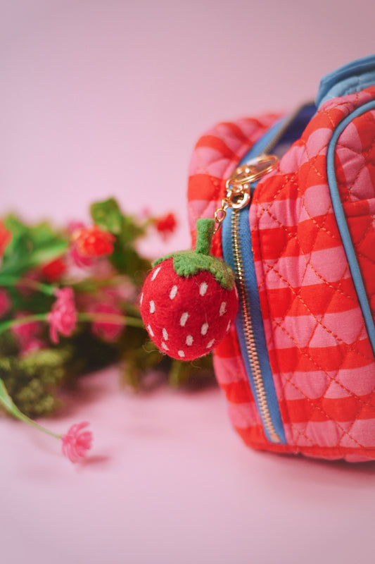 Strawberry Felt Keychain