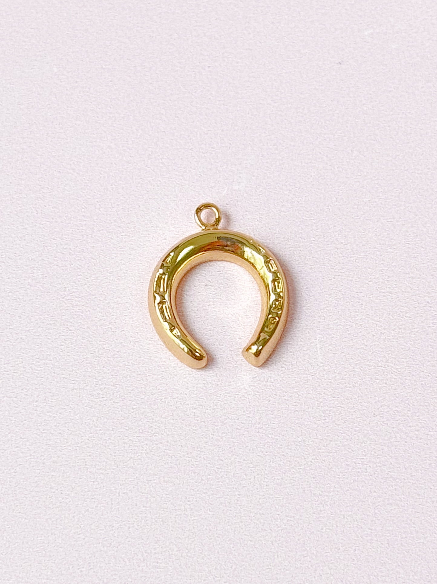 Textured Horseshoe Gold Charm