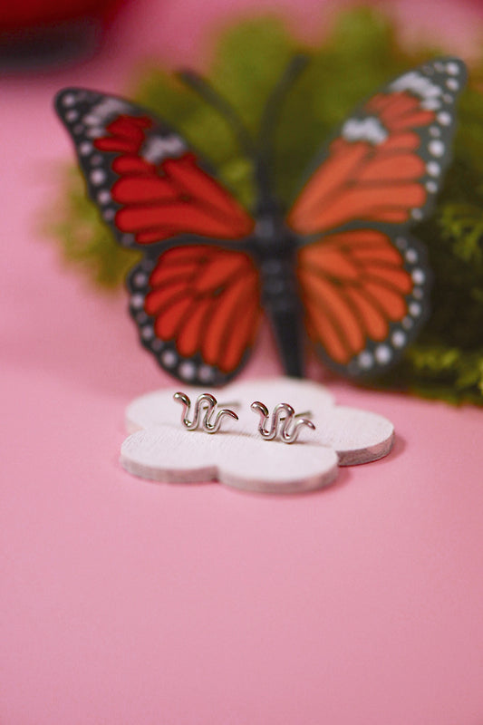 Tiny Snake Studs (Gold + Silver)