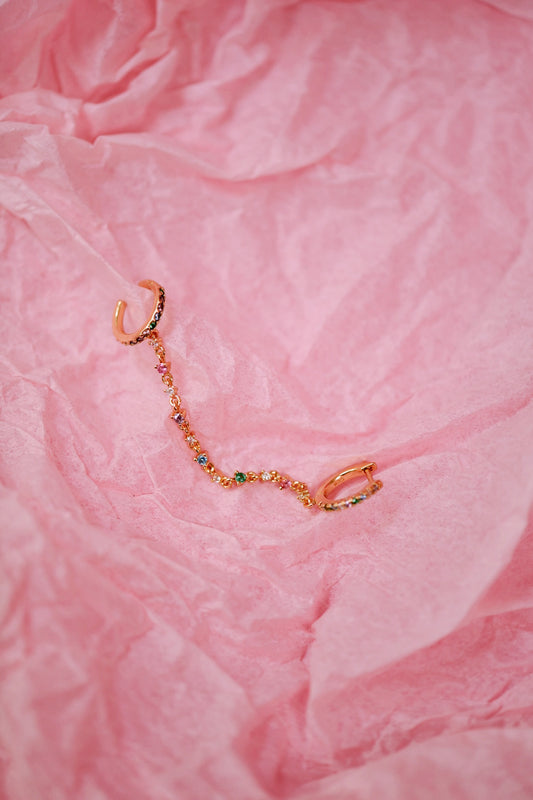 Gemmed Up Ear Cuff Connector Hoop