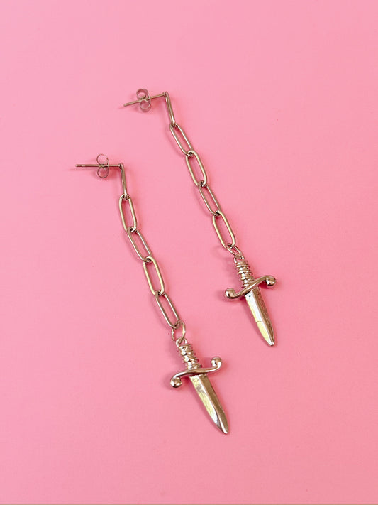 Silver Labyrinth Dangles