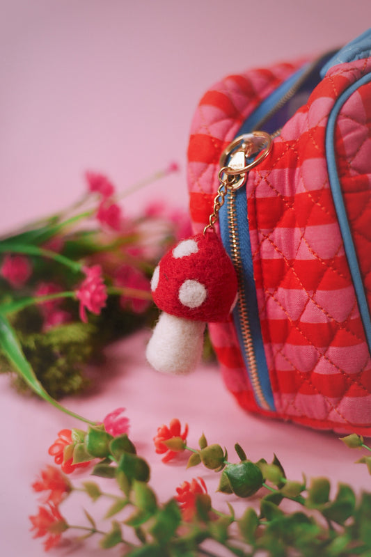 Mushroom Felt Keychain