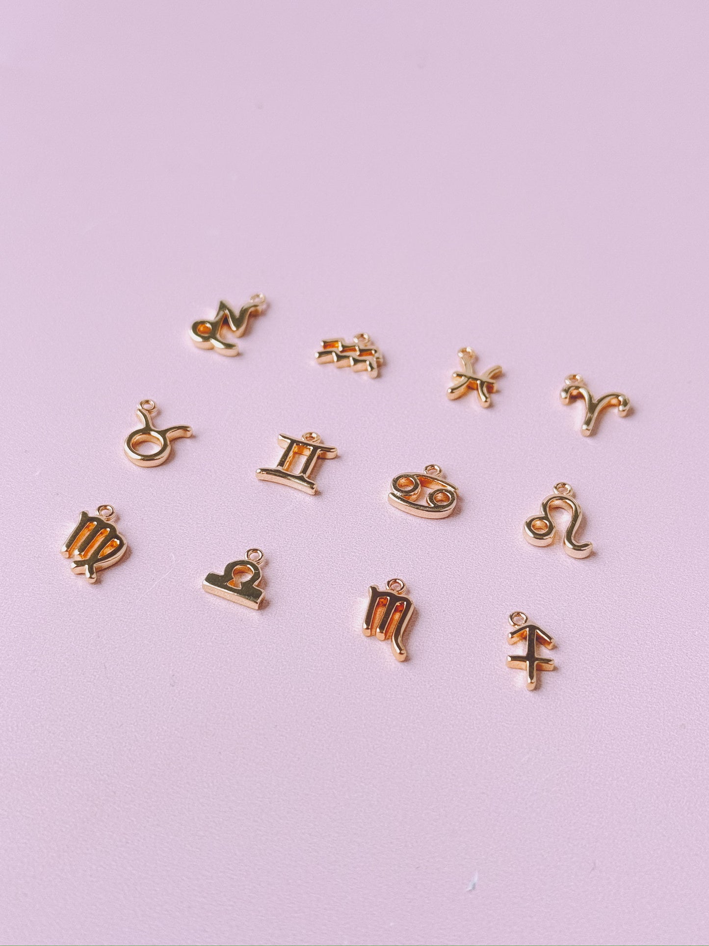 Zodiac Symbol Gold Charm