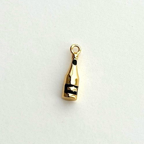 Champagne Bottle Gold Charm