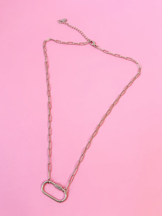 Vixen Silver Carabiner Necklace