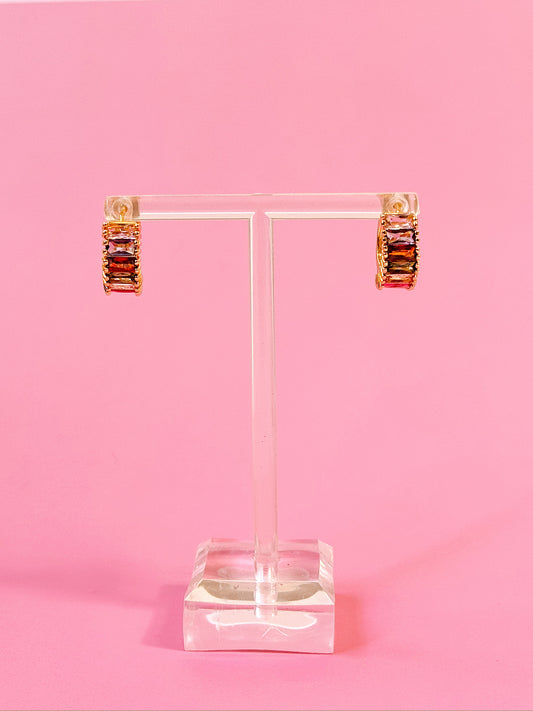 Opalite Gem Huggie Hoops