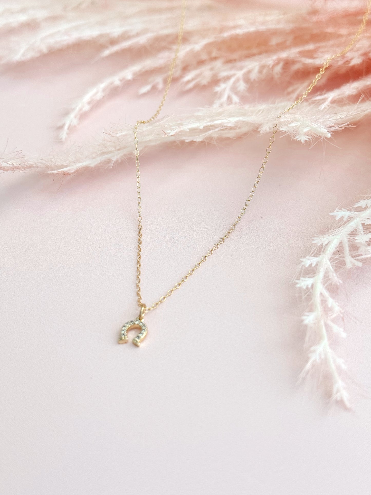 Tiny Horseshoe Gold-Plated Pendant Necklace