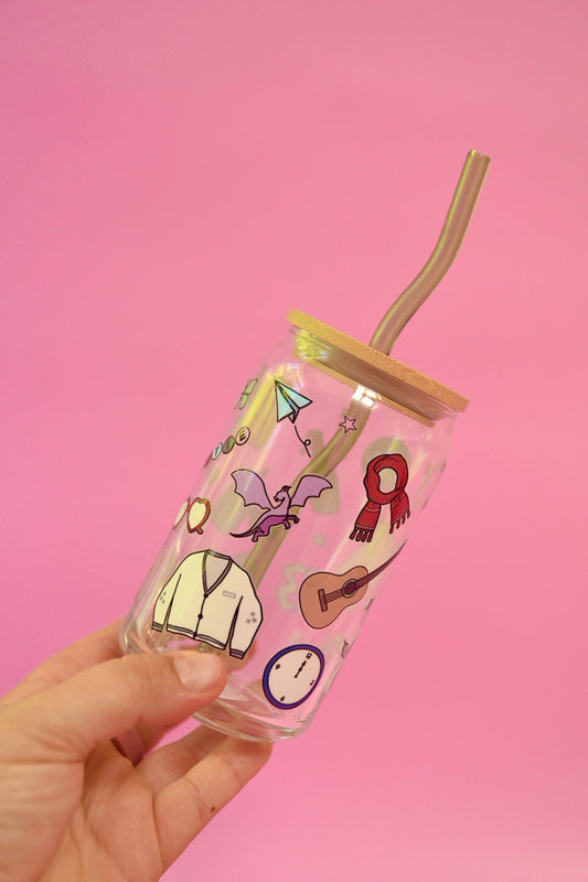 Swiftie Motif Glass Cup