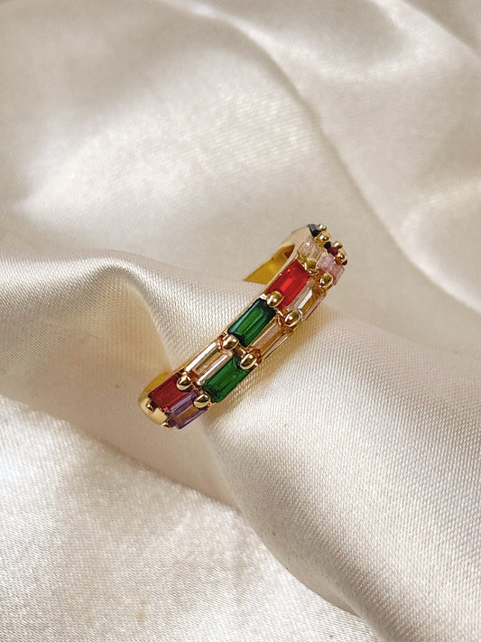 Double Stacked Gem Ring