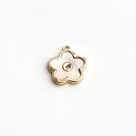 Abalone Flower Gold Charm