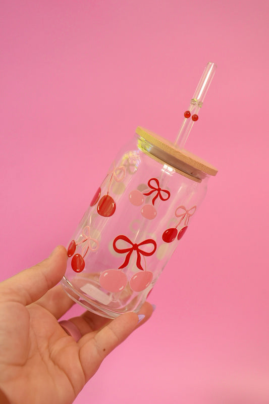 2 Sweet 4 U Cherry Bows Glass Cup