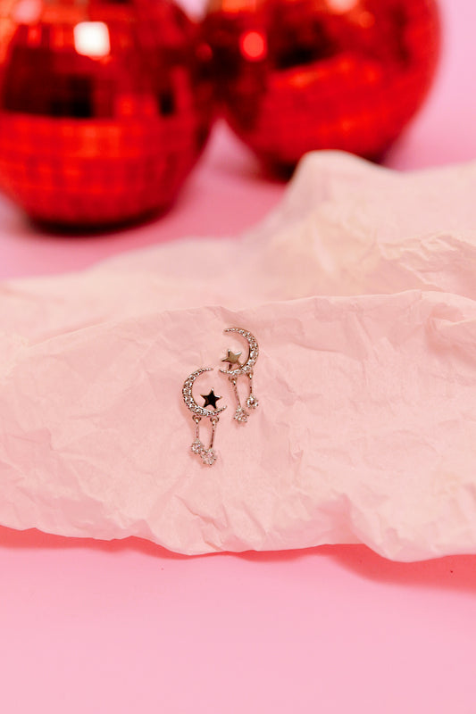 Silver Lunar Moon Studs