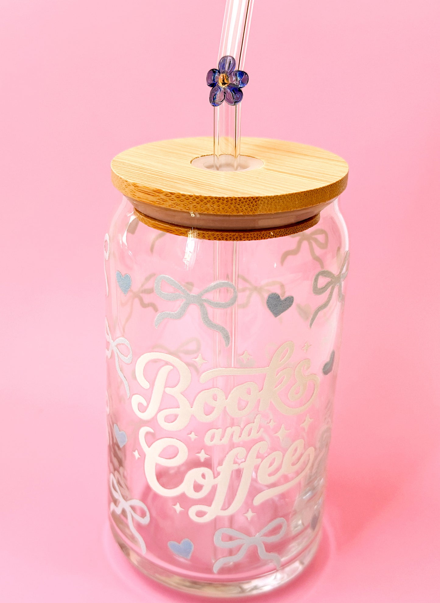 Books & Coffee Glass Cup